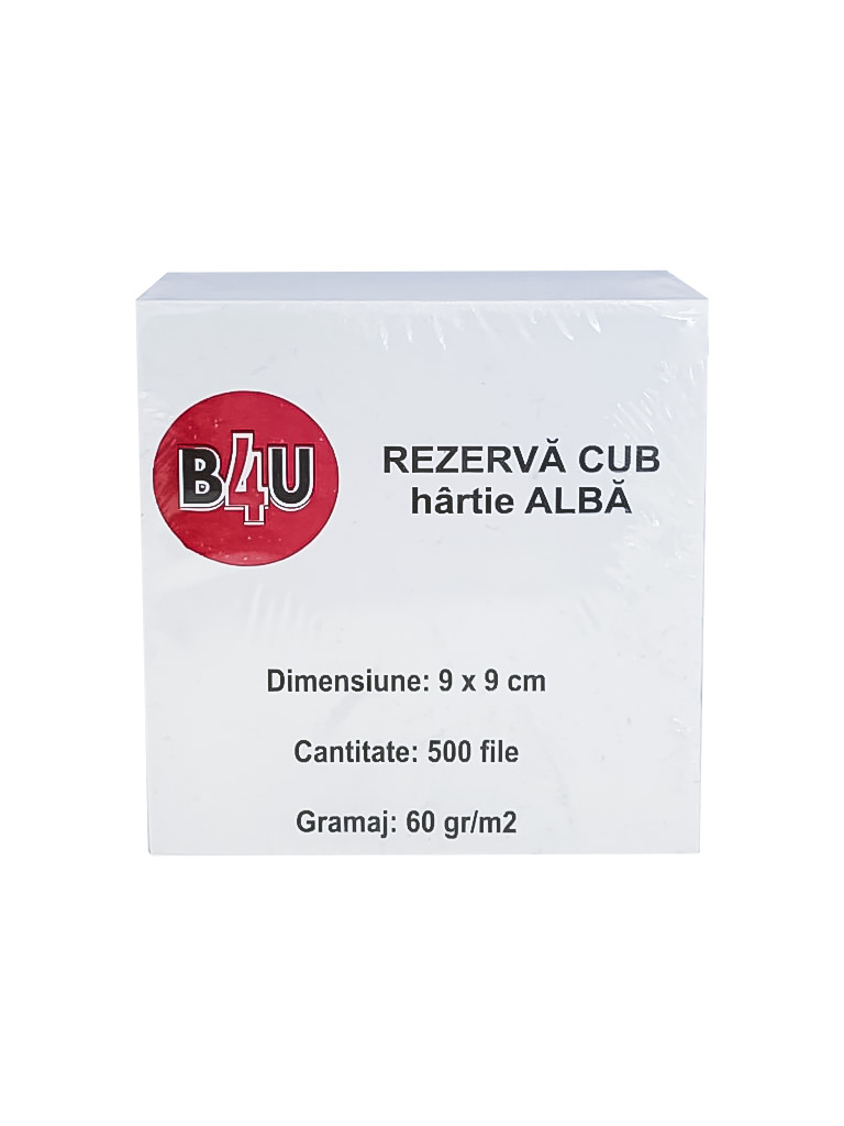 Cub alb 9 x 9 cm hartie 60 grame 500 coli/cub